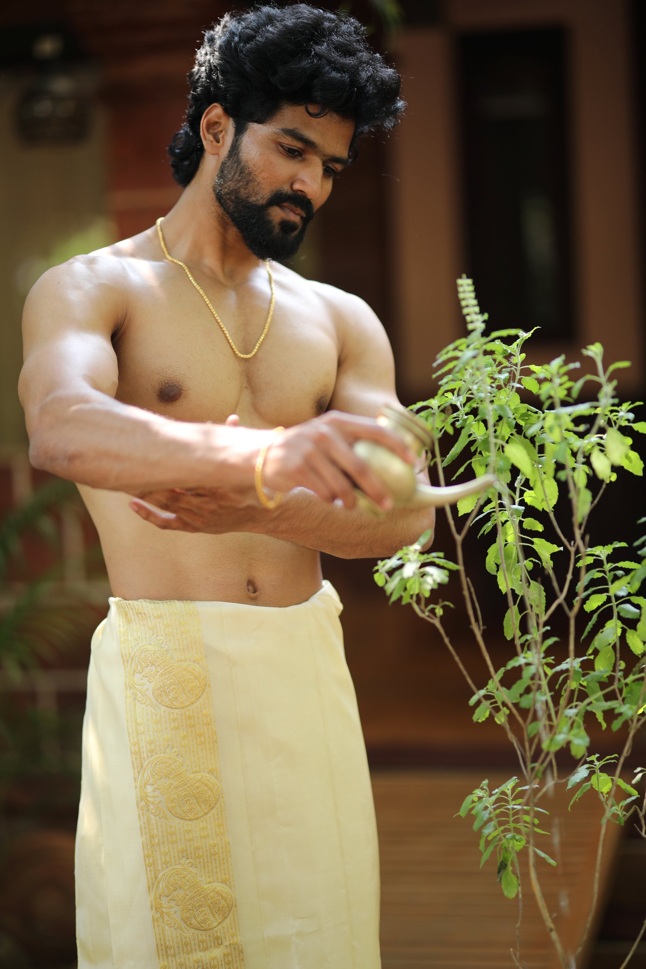 Aquarius Zodiac Handloom Pure Mulberry Silk Dhoti white mundu vesti Temple Indian wedding dhoti Designer men's dhoti Wedding silk dhoti Men's ethnic Festival men Handwoven